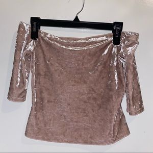Velvet off the shoulder top